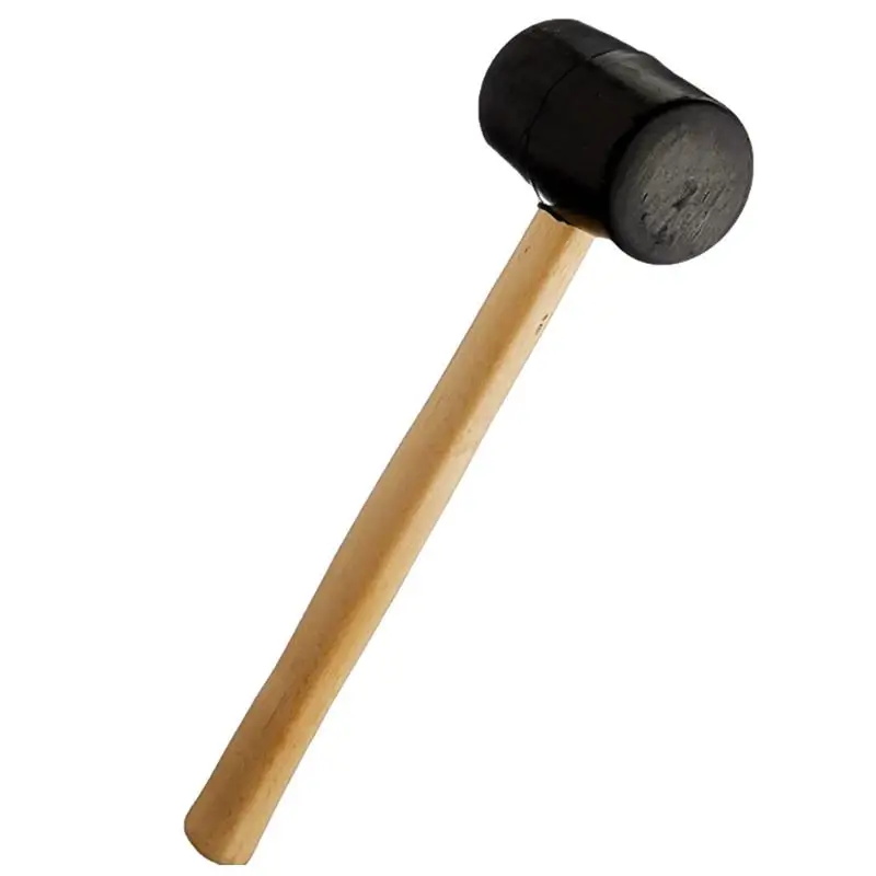 Rubber Hammer Hammer Rubber Mallet For Flooring Wood Handle Double-sided Solid Rubber Head Non-Slip Handle