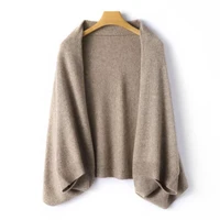 Cashmere Cape Draped Over Women's   Knitted Warm Jacke New Dual-purpose Scarf for Autumn and Winter 1