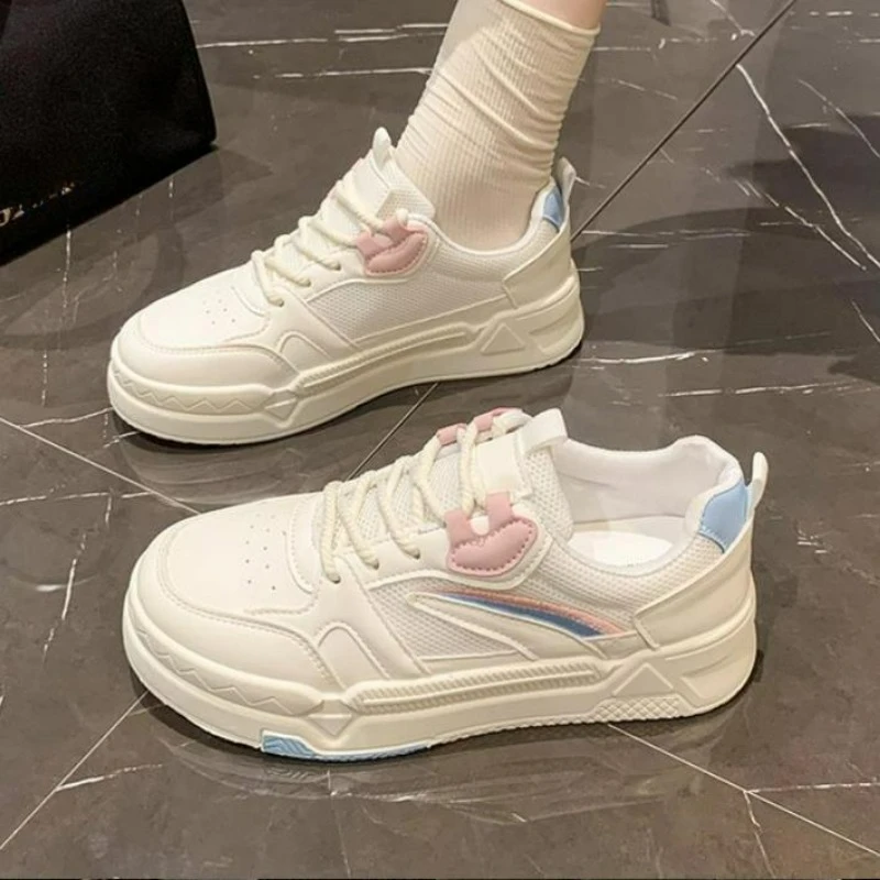 New Women's Sneakers Platform Sport Shoes Female Flat Casual Shoes Breathable Lace Up Tennis Vulcanized Shoes Zapatillas Mujer
