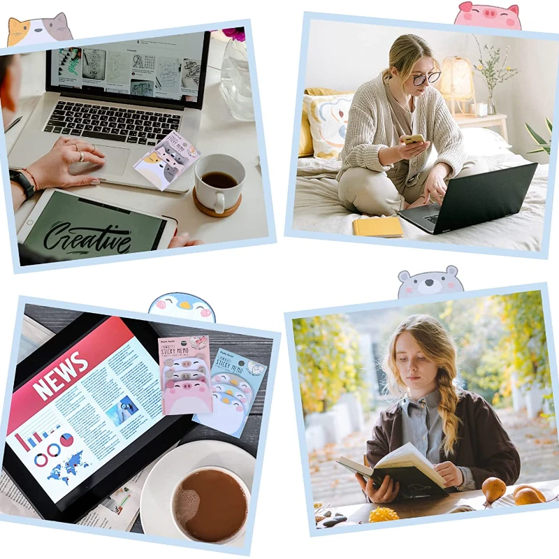 Cartoon Sticky Notes Memo Pads - Kawaii School Supplies