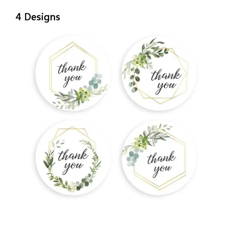 Thank You Stickers 500pcs/roll Plants Decals DIY Craft Project Adhesive Supplies
