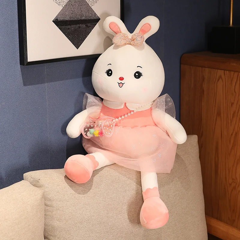 

Цельная Милая юбка из пряжи в виде кролика с маленьким мешочком для конфет, милый мягкий плюшевый детский подарок для девочки