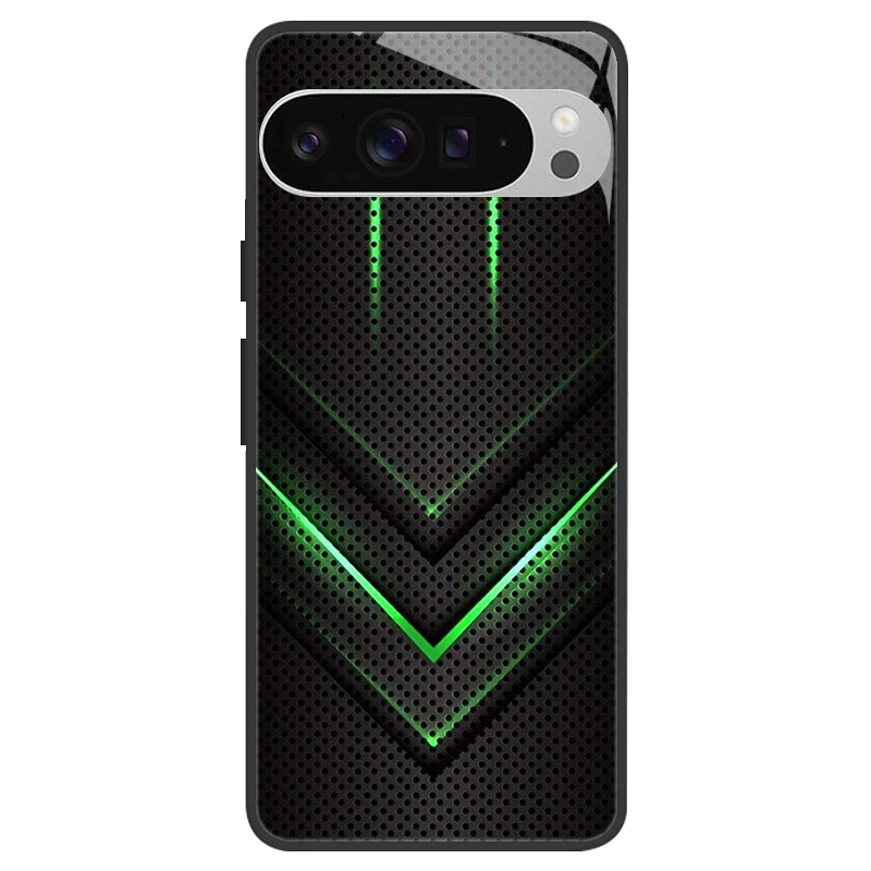 Silicone Bumper Hard Shell Phone Case with Tempered Glass Back Cover