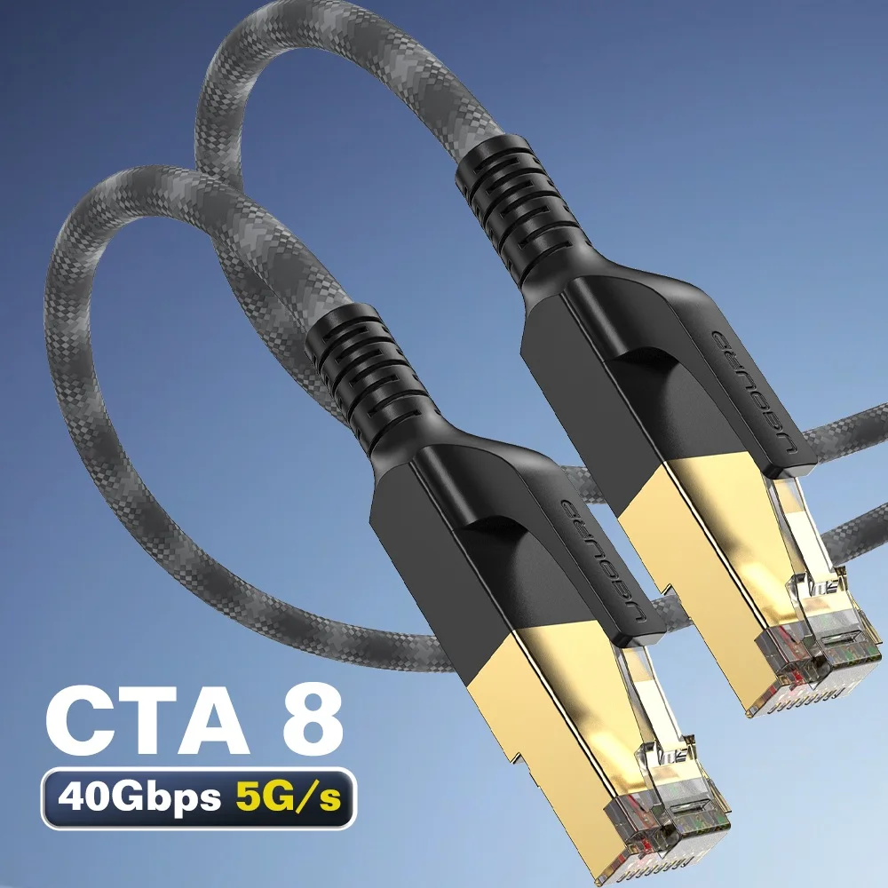 Premium High-Speed Cat8 Ethernet Cable - 40Gbps, 2000MHz, Shielded Braided Network Cord