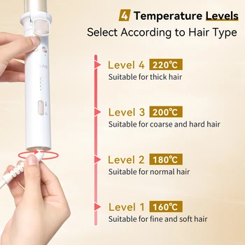 Automatic Curling Iron 30s Fast Heating Smart Temperature Control Ceramic Coating Long Lasting Curls Rotary Hair Curler 8