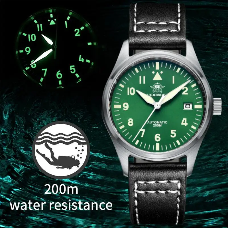 ADDIESDIVE Watches For Men C3 Super Luminous 20Bar Waterproof NH35A 316L Stainless Reloj Hombre Automatic Mechanical Watch