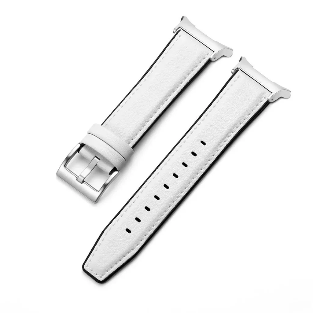 Premium Leather Silicone Hybrid Smartwatch Strap