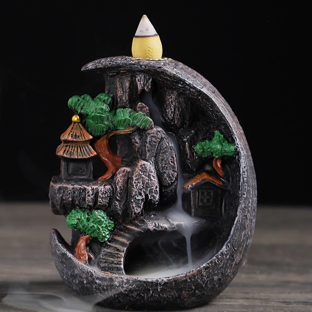 10pcsConeMountainsIncenseBurnersResinWaterfallBackflowSmoke