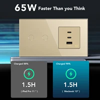 BSEED 1/2/3Gang 1/2/3Way Zigbee Light Switch Smart Wall Touch Switches Tuya APP Glass Panel plus 65W USB C Charge Without Smart - Image 2