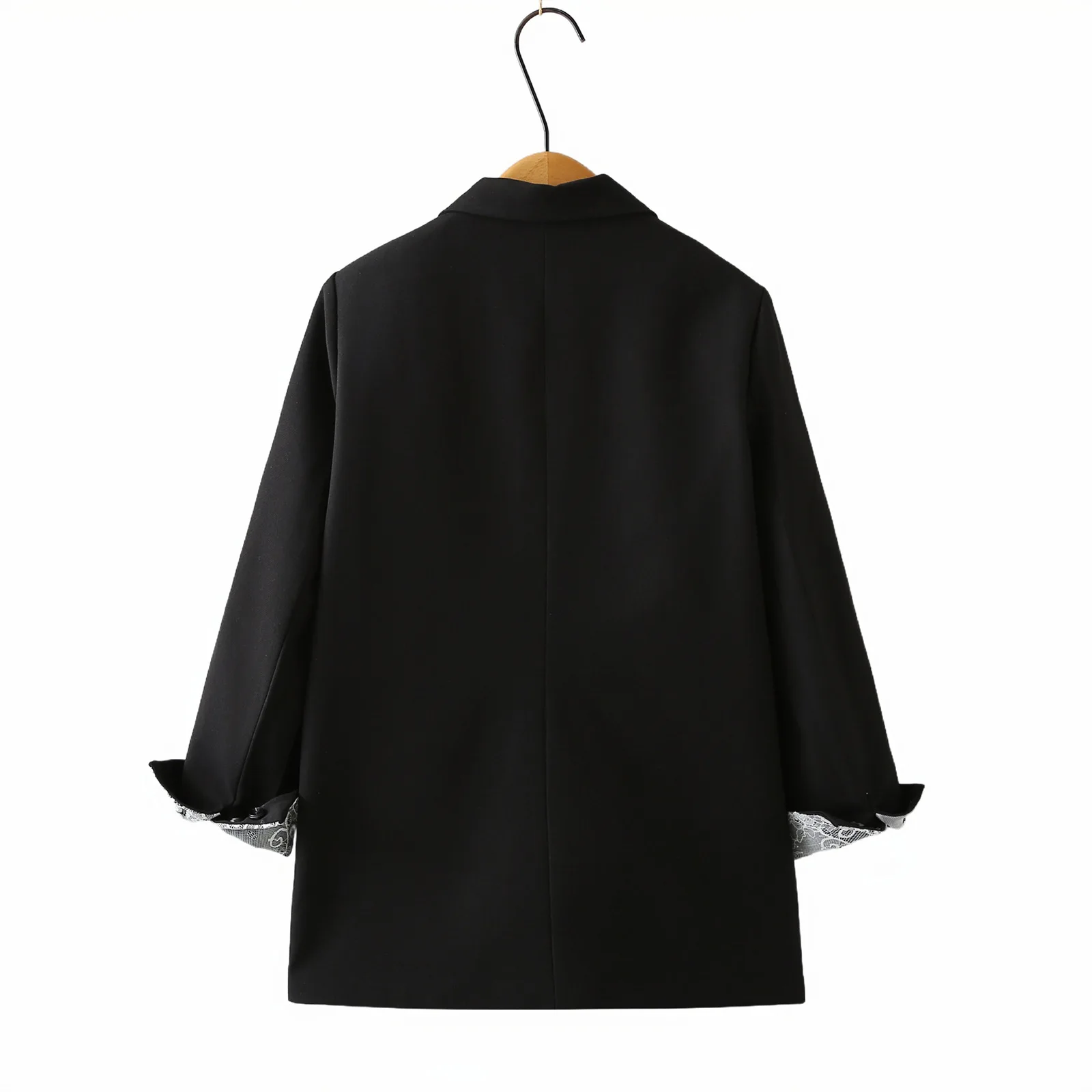 XXXXL Fashion Plus Size Women's Blazer Autumn New Casual Double Breasted Cuffs With rolled-up Lace Suit Jacket 2515