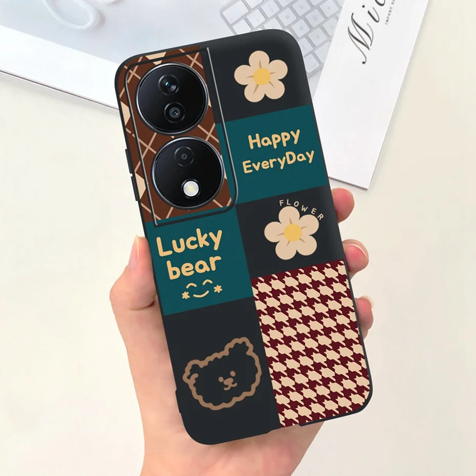 Lovely Printed Candy Color Phone Case - Soft Silicon TPU Shockproof Back Cover