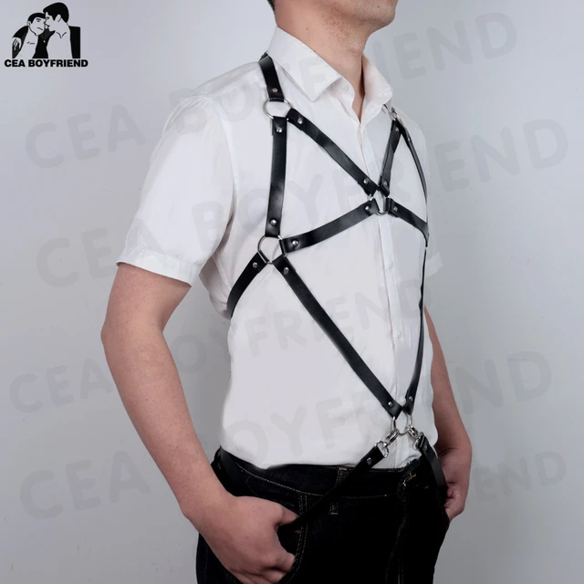 Men's Leather Body Harness Belts Straps Fetish Rave Costumes Gay Sex  Clothing Punk Gothic Fashion Chest Shoulder Harness Tops - AliExpress