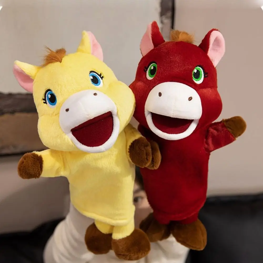 Horse Animal Little Horse Puppet Storytelling Soft Stuffed Plush Horse Toys 30cm Simulation Hand Finger Story Puppet New Year