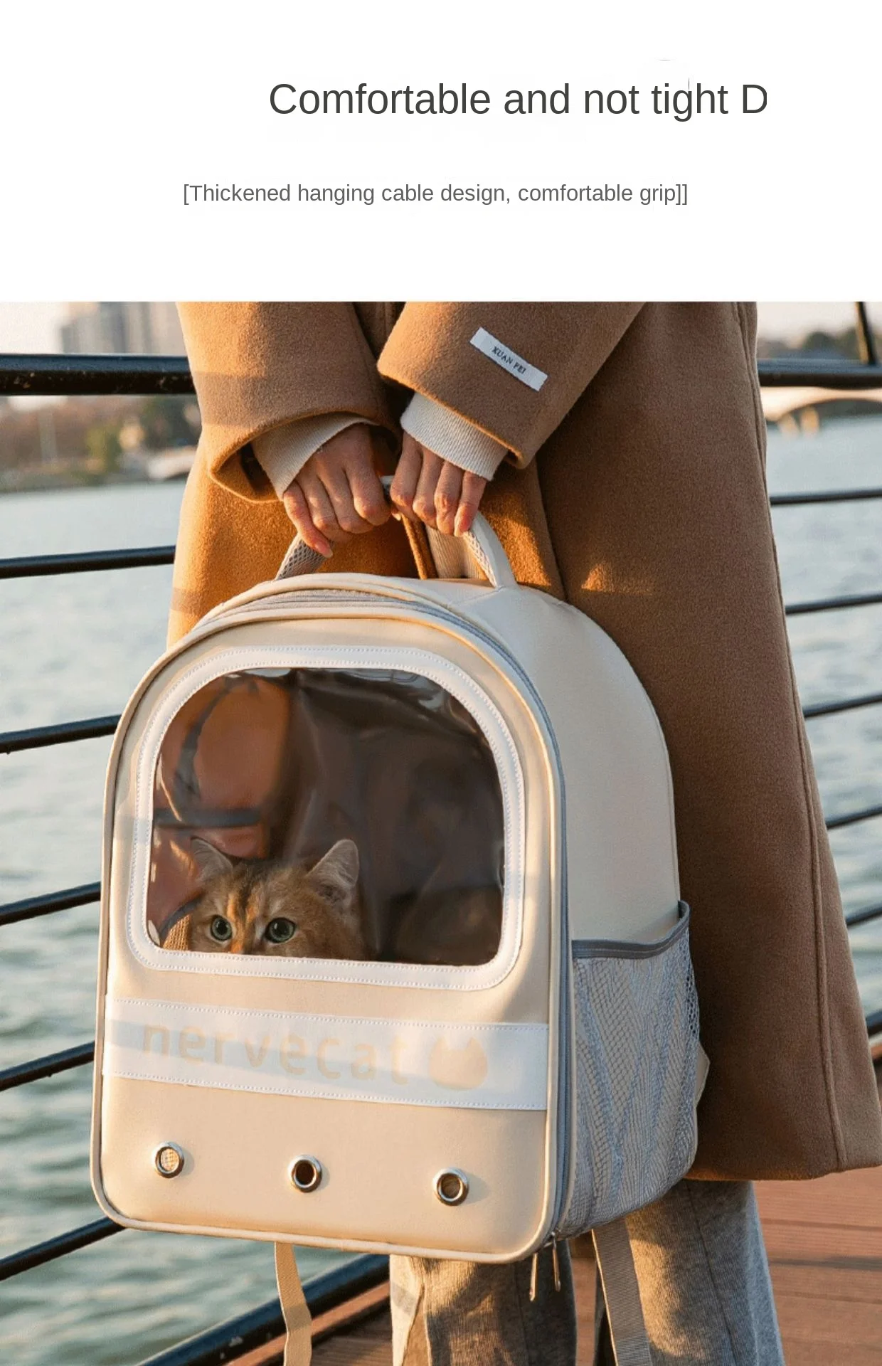 Title 8, Pet Cat Backpack Pet Out Bag Portable Large Cap...