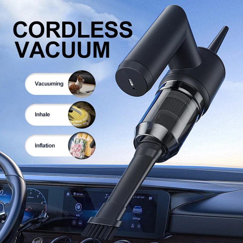 مكنسة كهربائية محمولة قوية لاسلكية - مثالية لإزالة...