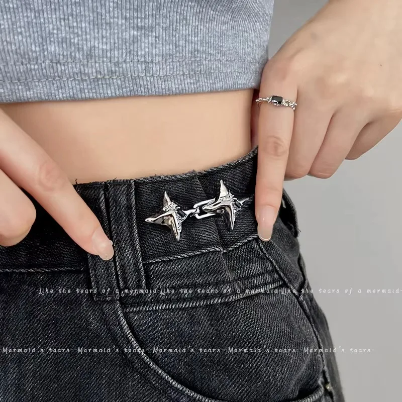 Jeans waist tightening tool Temperament Four Pointed Star Waist Tightening Fashionable Adjustable Waist Buckle Fixed Buckle