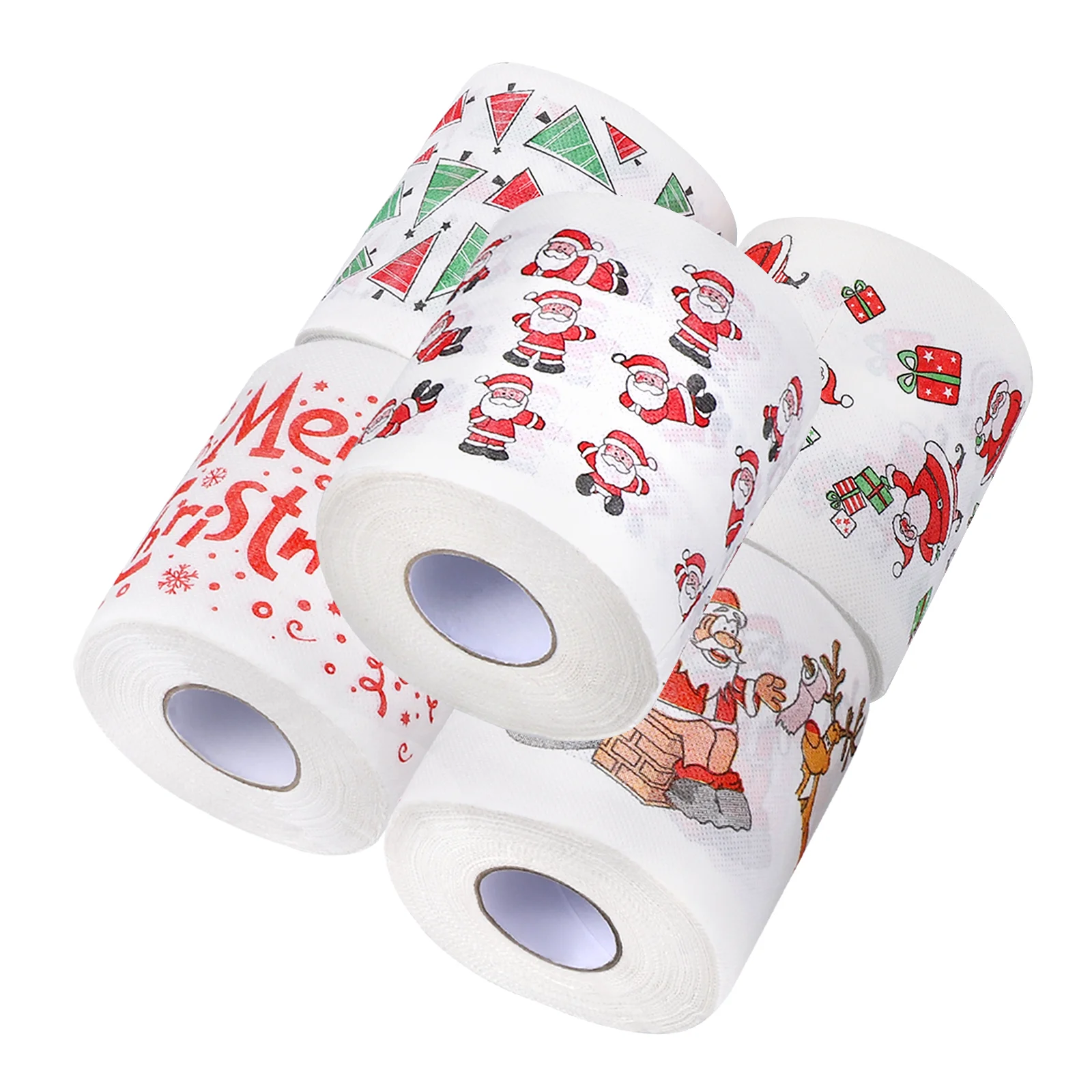Christmas Toilet Paper Decoupage Napkins Crafts Printed Sanitary Tissue Party Supplies Gift Disposable Handkerchiefs Lot