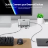 PULWTOP Mac Mini M4 Hub Stand with M.2 SSD Enclosure, with HDMI 4K 60Hz,  USB C Hub Accesorios for Mac Mini 2024 M4 Pro 6