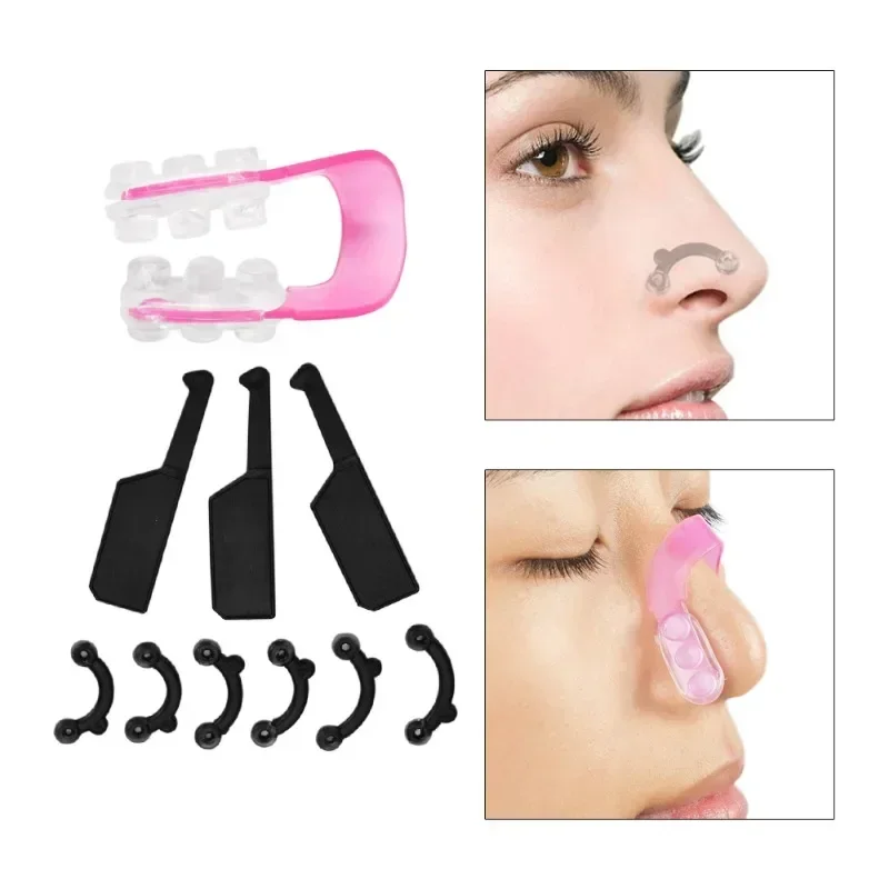 Nose Clip Nose Shaper 6Pcs/Set Beauty Nose Clip Nose Up Lifting Shaping Clip Corrector Massage Tool Clipper Shaper Bridge Straightening No Pain 3 Size