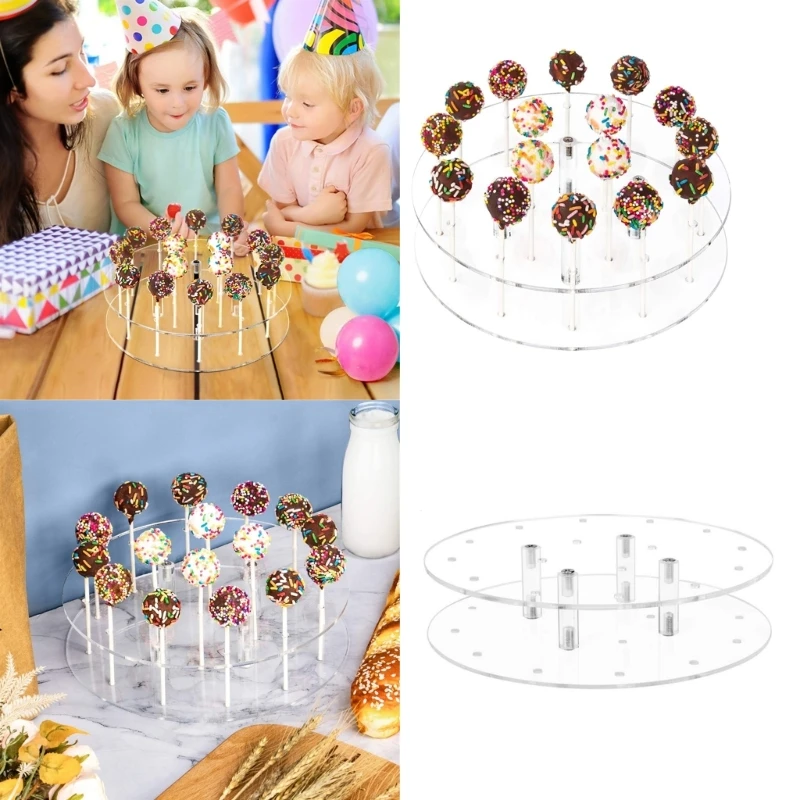 

16 Holes Lollipop Display Stand Clear Acrylic Lollipop Holder Stand Candy Rack for Baby Shower Birthday Wedding Drop Shipping