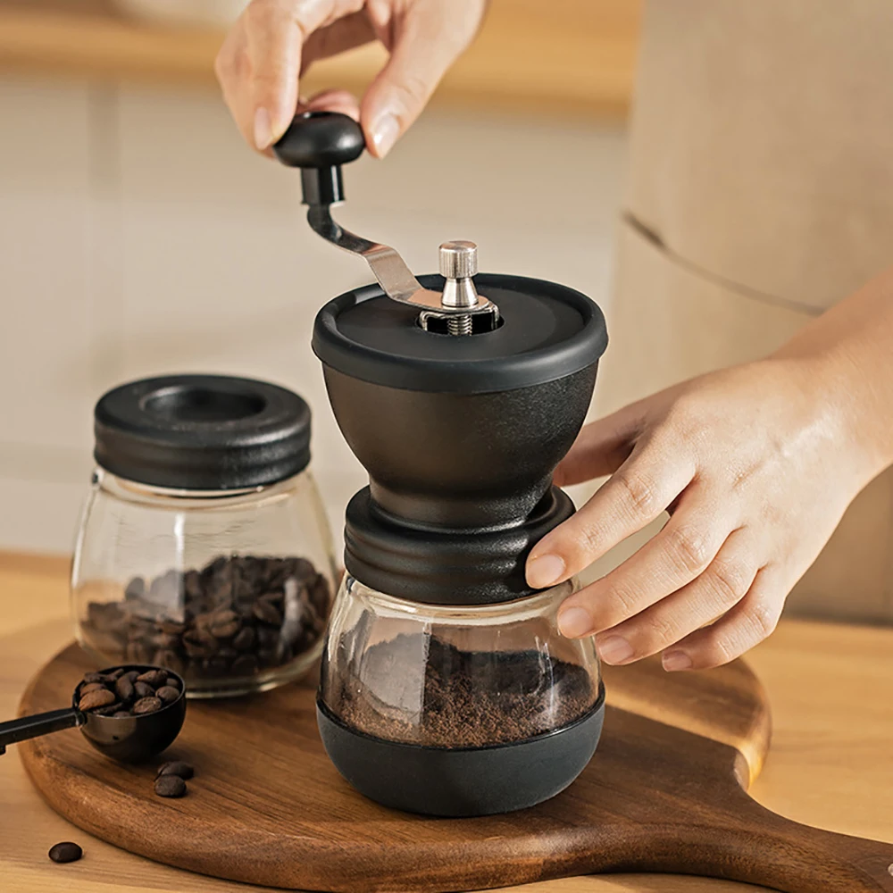 Coffee Grinder Electric with Adjustable Coarseness Ceramic Burrs, Portable  One Touch Electric Spice Coffee Bean Grinder with Clean Brush, Type-C