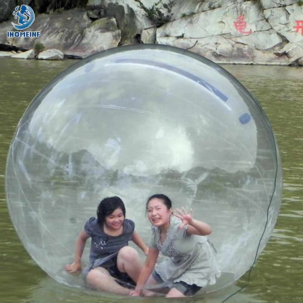 1.3-2.5m Diameter Inflatable Leg Water Walking Ball Transparent with Zipper for Water Playground Swimming Pool Rivers Ponds