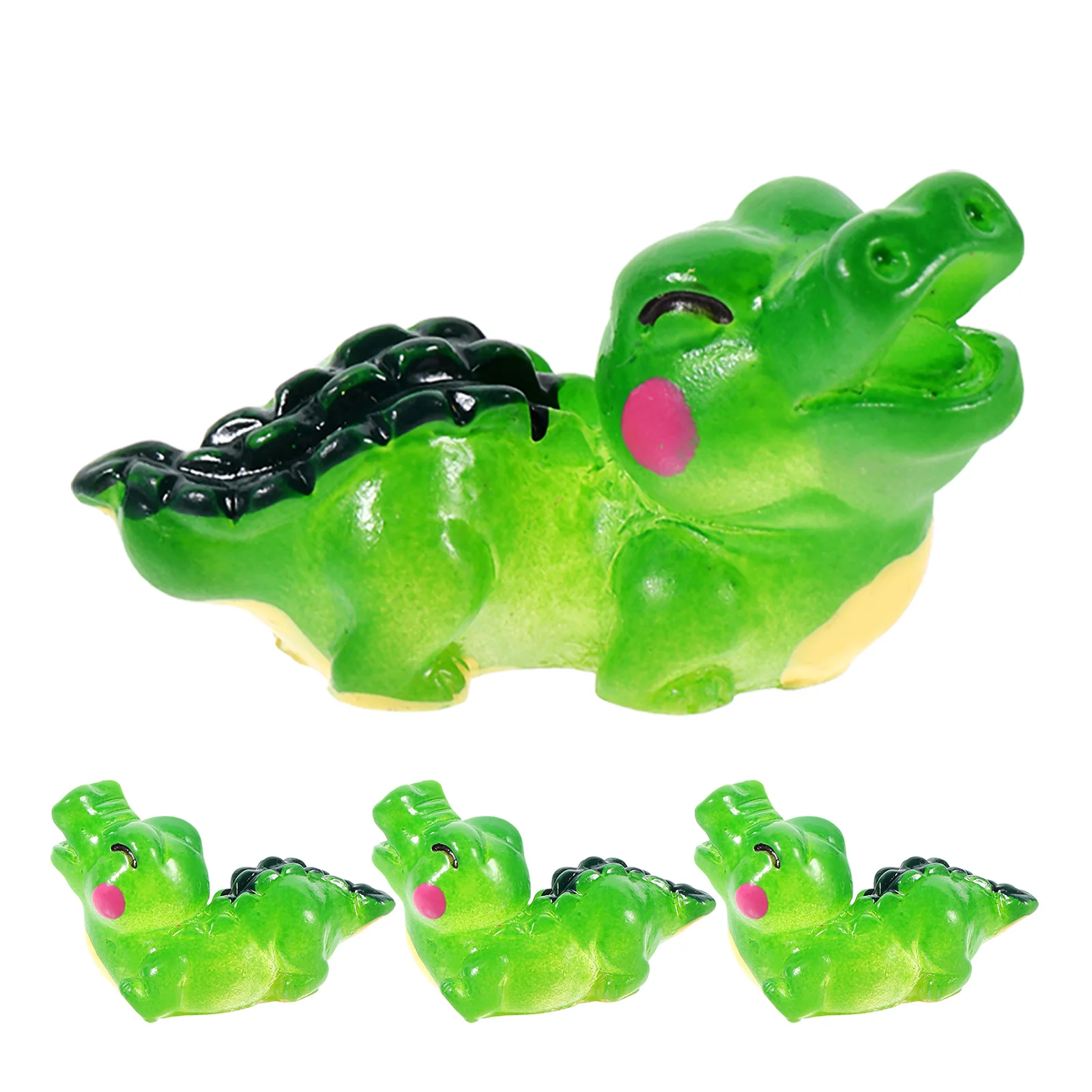 

4Pcs Tiny Crocodile Figurine Bonsai Statue Sculpture Crocodile Shaped Decoration
