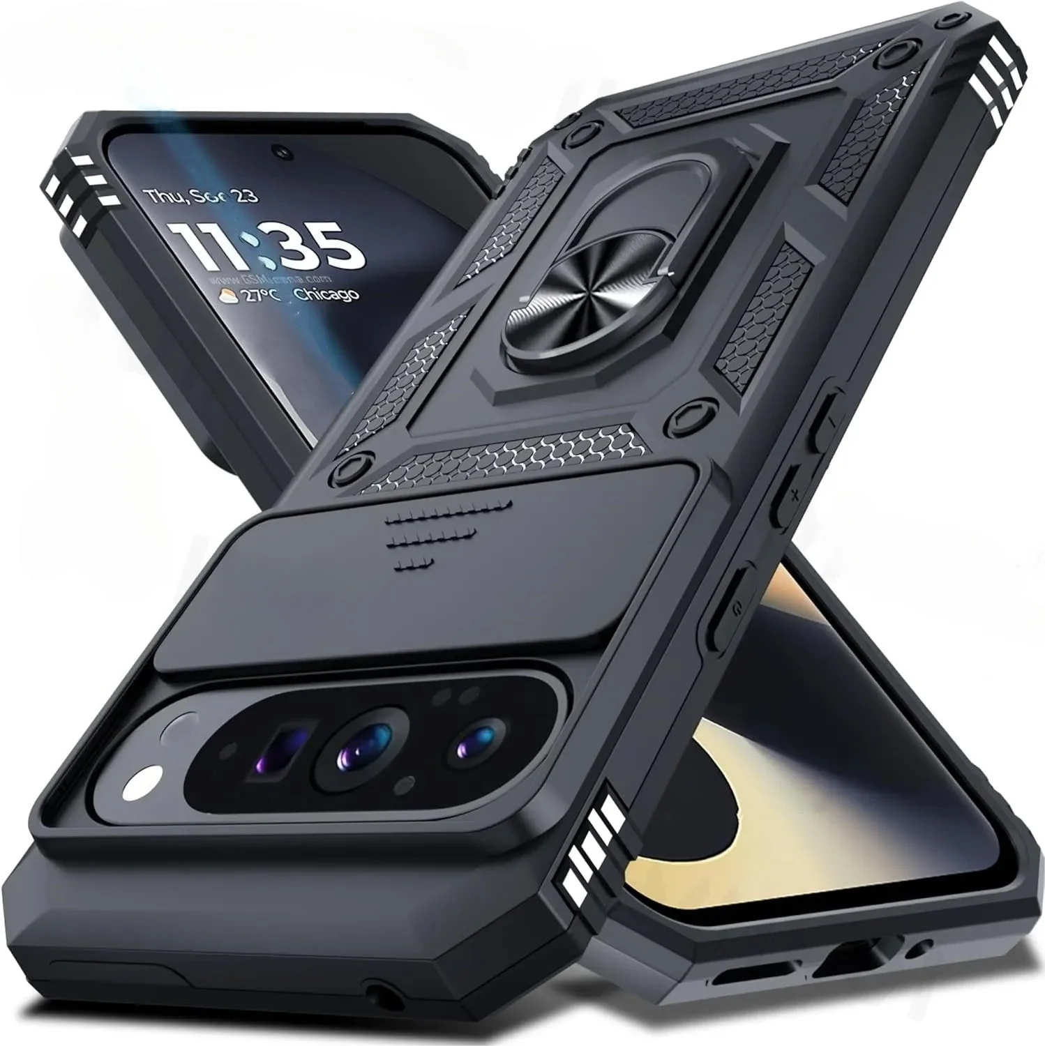 Advanced Armor Protective Case with Ring Holder and Lens Protection