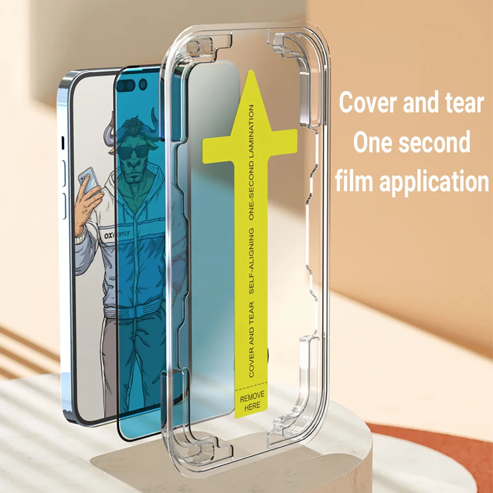 1–3 Stück, einmalige Installation, HD-Displayschutzfolie für iPhone 16, 15, 14, 13, 12, 11 Pro Max X XR XS Max 7 8 Plus, gehärtetes Glas – Detail 3