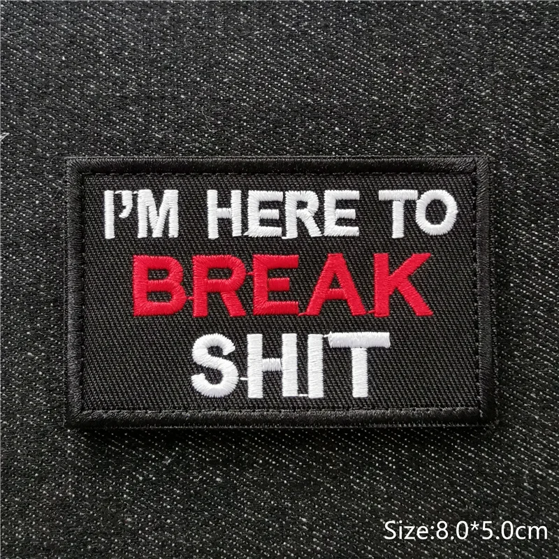Stick patches für Kleidung taktische Patches Aufkleber auf Kleider abzeichen Schwarz-Weiß-Textst reifen Hakens ch laufe – Detail 18