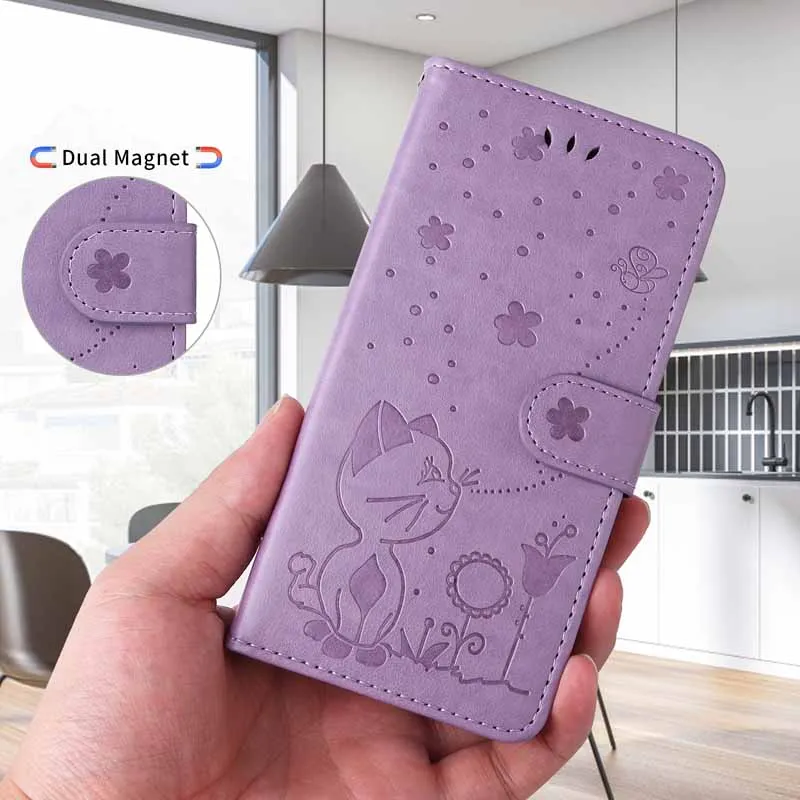 Leather Flip Wallet Phone Cover - Elegant Protective Case