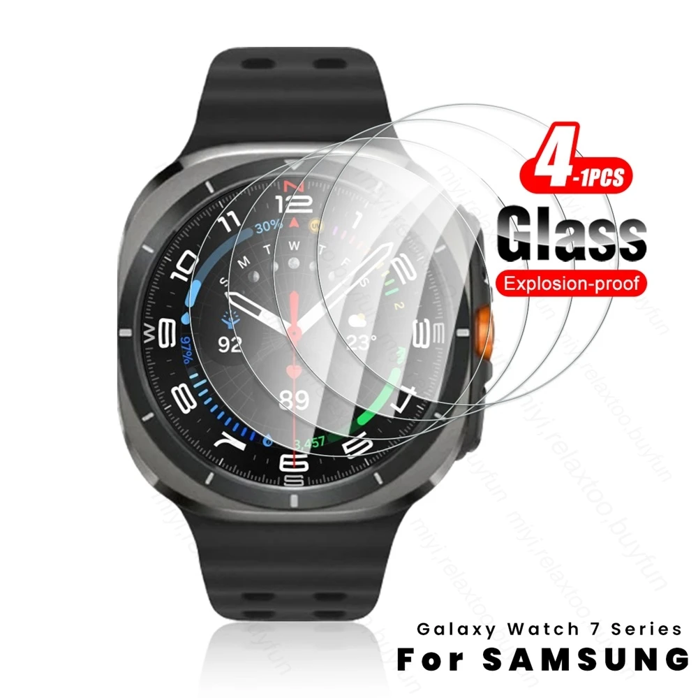 

4-1 шт. 9H Премиум Закаленное стекло Защита экрана для Samsung Galaxy Watch 7/Watch Ultra 40 мм 44 мм 45 мм умные часы 7 аксессуары