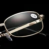 New Foldable Photochromic Myopia Glasses for Business Men Unisex Portable Color Changing Finished Near Sight Sun Glasses To -4.0 5