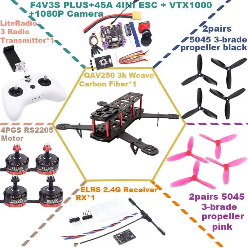 ตัวเลือกสินค้า บอร์ดควบคุมโดรน F4 V3S Plus สำหรับ FPV แข่ง