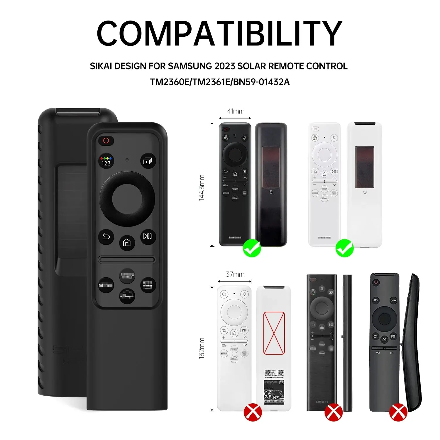Silicone Remote Cover for Samsung 2023 TM2360E BN59 01432A TM2361E BN59 01455E Samsung Smart TV Remote Anit Lost with Lanyard 2