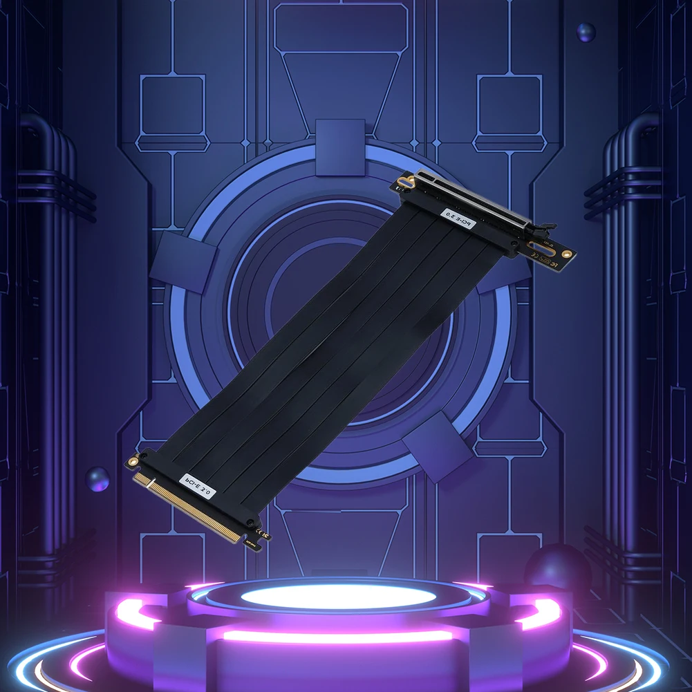 PCIe 3.0 X16 High Speed Flexible Extender Card EMI Shielded PCI Express Gen 3 GPU Extension Cord PCIE 3.0 Extension Cable