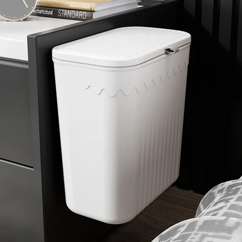 

9L Wall Mounted Trash Can Kitchen Cabinet Storage Smart Bucket For Bathroom Recycling Hanging Trash Bins Kitchen Accessories Ins