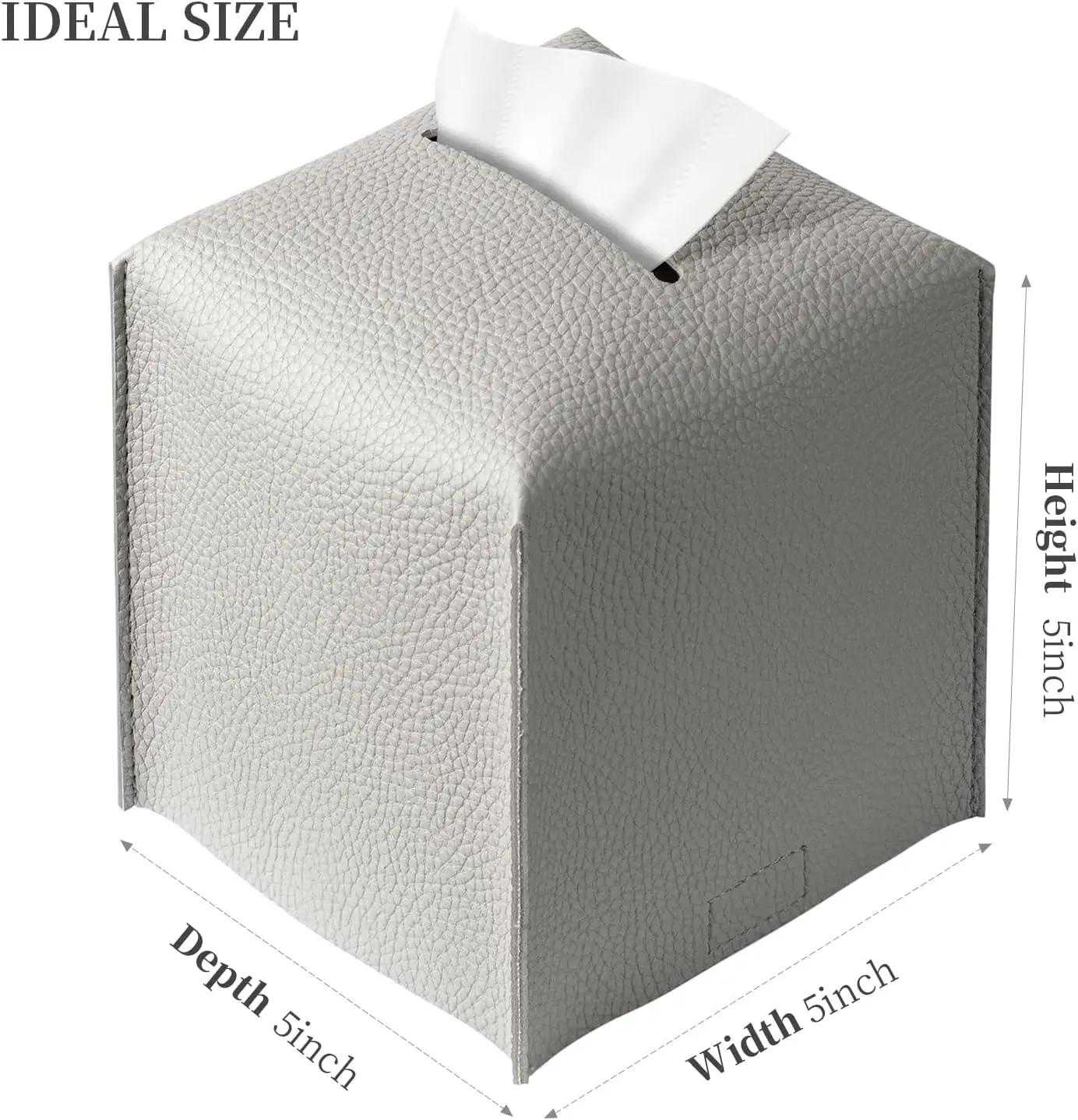 Modern PU Leather Tissue Box Holder Square Cover Decorative Organizer for Bathroom Bedroom Office Desk Car