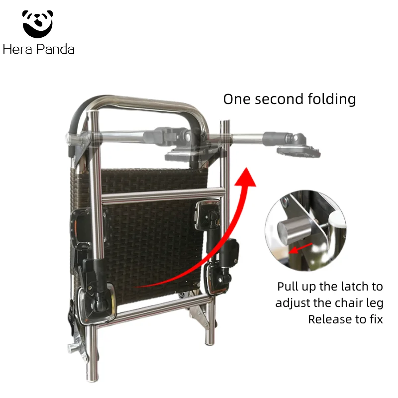 All Terrain Multi-function Herabuna Taiwan Fishing Foldable Stainless Steel Adjustable Backrest And Legs Height Fishing Chair