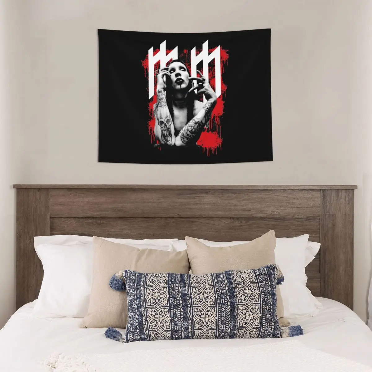 Marilyn Manson Tapestry Wall Hanging Hippie Fabric Tapestries Metal Music Rock INS Wall Blanket Room Decor Cloth