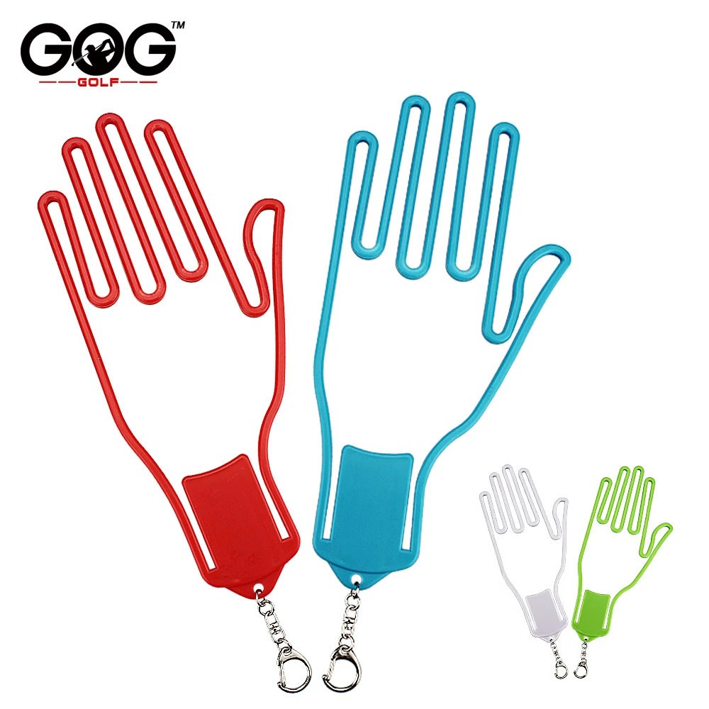 Golf Glove Holder Stretcher Rack Dryer Plastic With Key Chain 4 Colors Colorful Outdoor Sports Tool Golf Gloves Hanger