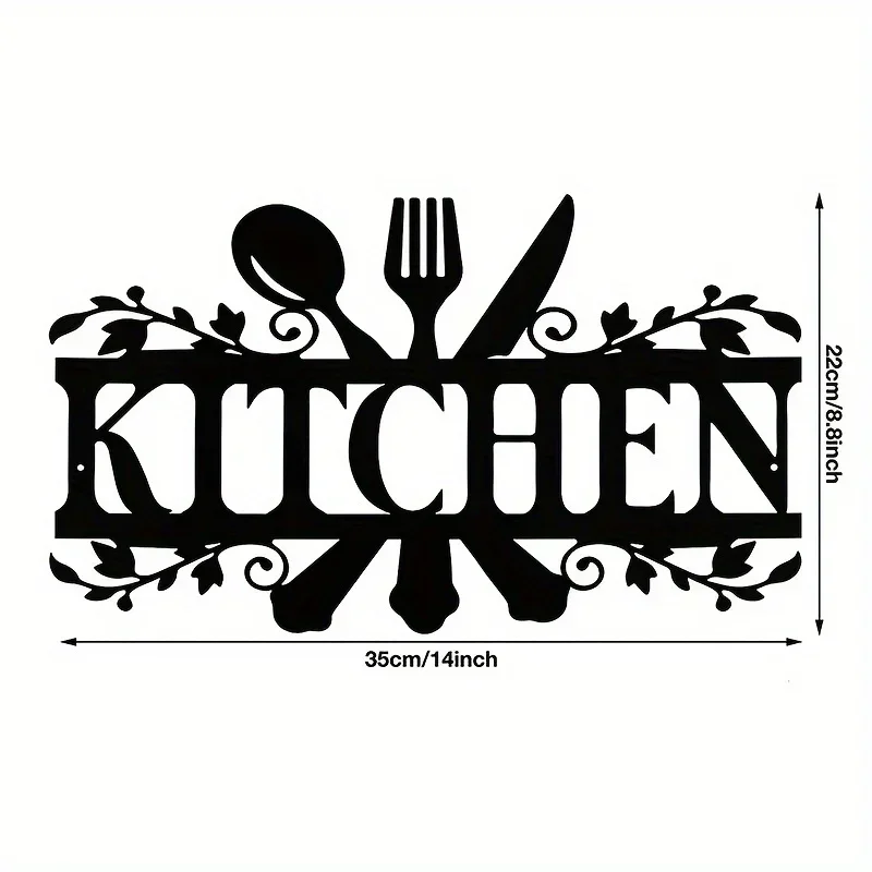 

HELLOYOUNG Fork Spoon Metal Decor Signs Large Kitchen Rustic Decor Spoon Shaped Wall Sign Fork Shaped Hanging Sign Farmhouse Kit