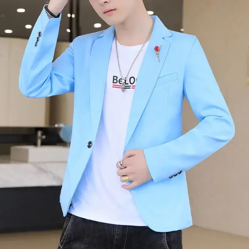thumbnail image 1 of Chaqueta corta para hombre, abrigos cortos, para fiesta, tallas grandes, trajes y blazers para hombre, ropa informal, elegante, sencilla, con botones, 1 of 4