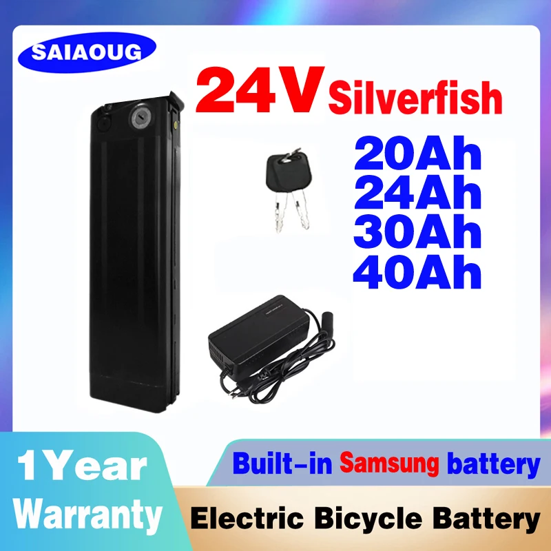 

Silverfish battery 24V 20ah batterie lithium 36v 35 10ah velo rechargeable 24ah 30ah 40ah 48 52 60 72 volt lithium battery pack