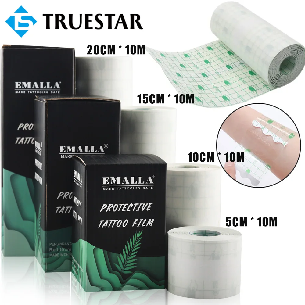

EMALLA 10M Tattoo Film Waterproof Tattoo Bandage Roll Aftercare Wound Protective Healing Adhesive Bandage Tattoo Tape Accesories