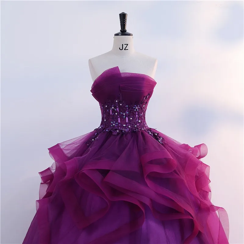 Purple Strapless Quinceanera Dresses Elegant Party Dress Formal Prom Ball Gown Plus Size For Girls Ashley Gloria