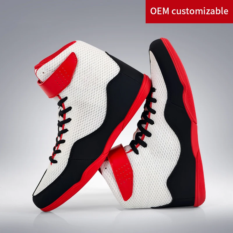 Scarpe da boxe da combattimento Sanda Proteggi la caviglia Scarpe alte Scarpe da wrestling per arti marziali Scarpe sportive antiscivolo per assorbimento degli urti - immagine 3