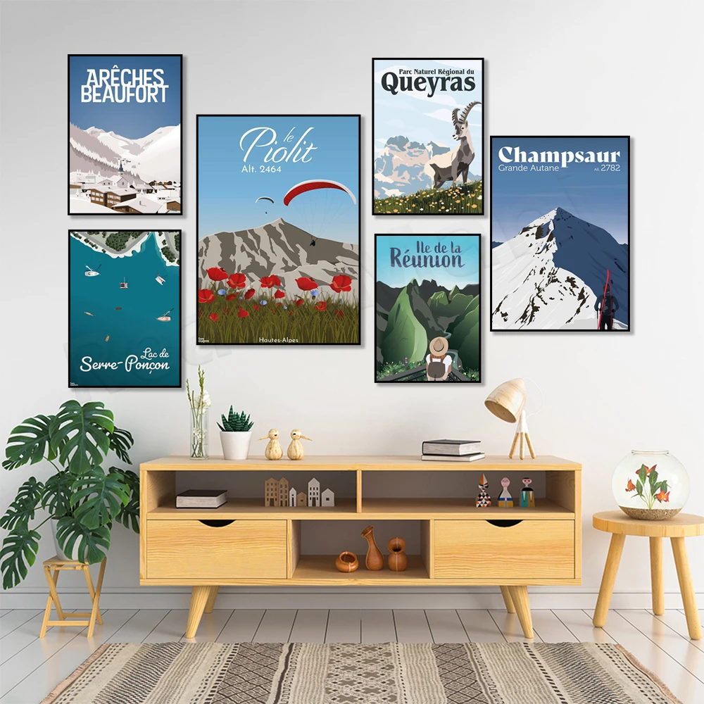 Riunione, Francia Gr20, Parco Nazionale Regionale Quayras, Rossiglione, Bay Saint-Michel, Champsaur, Poster Lago Di Serre-Poncon,