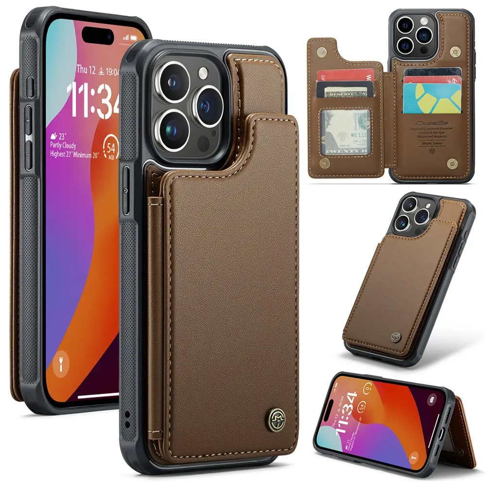 Premium Flip Leather Wallet Phone Case with Credit Card Holder and Shockproof Protection