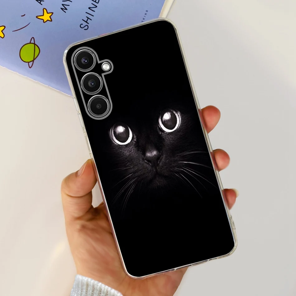 Stylish Cat Painted Silicone TPU Phone Case